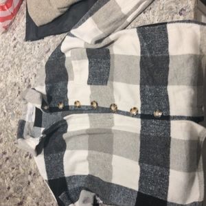 Black white and gray shacket